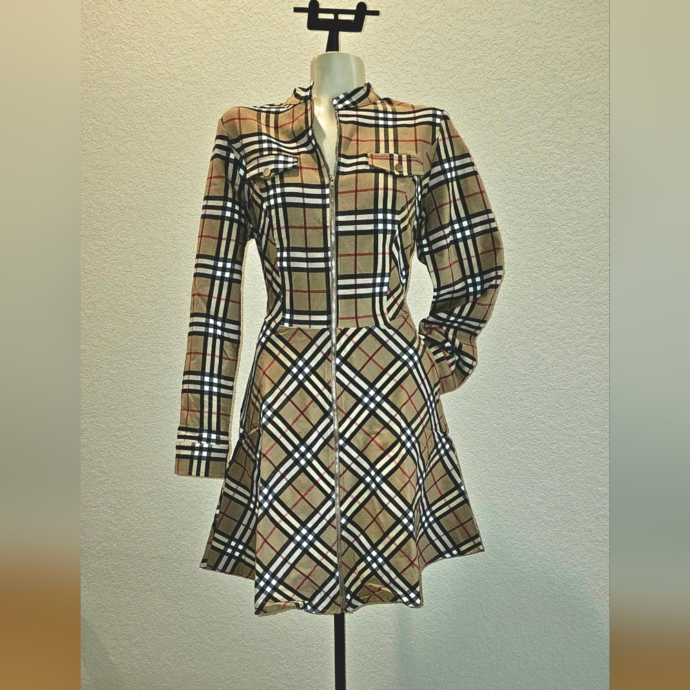 Plaid Zip Up Dress